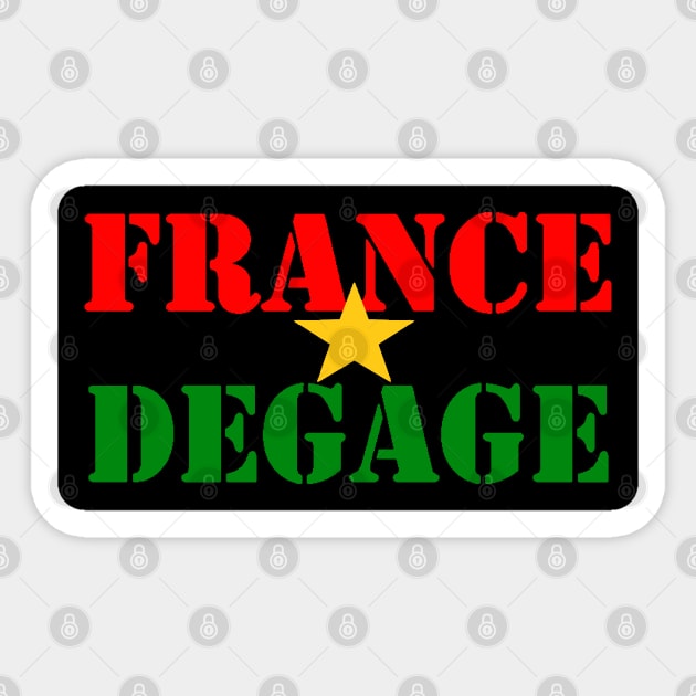 Burkina Faso France Degage Black Sticker by Tony Cisse Art Originals